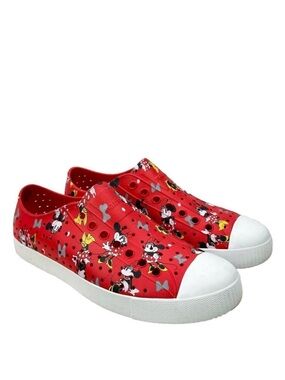 Disney X Native Minnie Mouse Sneakers M8/W10 Red Water Shoes Slip-On